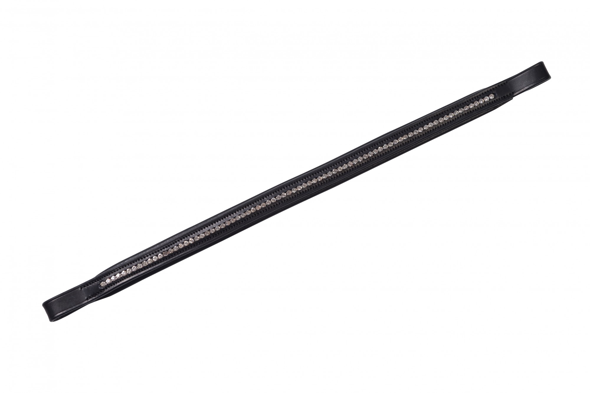 Bande De Front (browband) Pour Poney Avec Cristaux - Cuir Noir - Taille