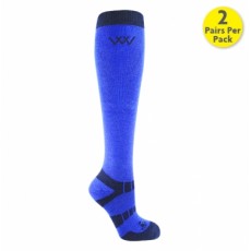 Woof Wear Bamboo Waffle Long Riding Sock (Electric Blue)
