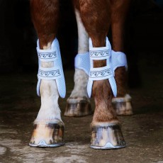 White Riding Dressage Boots Set Perfeclan 4 Pack Open Front Boots Horse Exercise Training Eventing Impact-Absorbing Wrap Jumping 