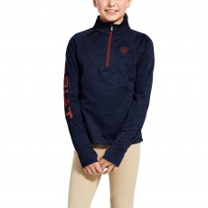 Ariat Youth Tek Team 1/2 Zip Sweatshirt (Navy Heather)