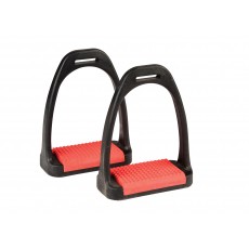 Korsteel Polymer Stirrup Irons With Coloured Treads (Red)