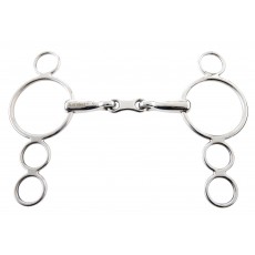 Korsteel Stainless Steel French Link 3 Ring Gag Bit