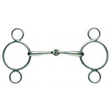 Korsteel Stainless Steel Jointed 2 Ring Dutch Gag Bit