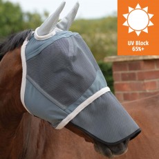 Weatherbeeta Deluxe Fly Mask With Nose (Grey)