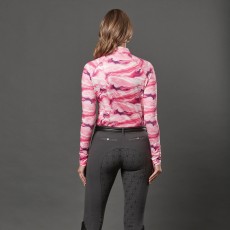 Weatherbeeta Women's Ruby Printed Top - Long Sleeve (Pink Swirl Marble Print)