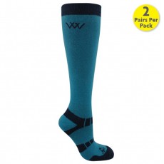 Woof Wear Long Bamboo Waffle Riding Sock (Ocean)