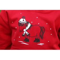 British Country Collection Christmas Snow Pony Glittering Hoodie