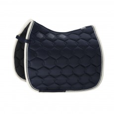 Eskadron Performance Glossy Wave Contrast Dressage Saddlepad (Navy/Cream)