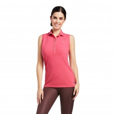 Ariat Women's Prix 2.0 Sleeveless Polo (Party Punch)