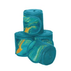 Weatherbeeta Marble Fleece Bandage 4 Pack (Blue/Orange Swirl Marble Print)