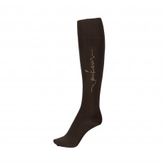 Pikeur Ladies Rhinestone Long Socks  (Dark Coffee)