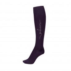 Pikeur Ladies Rhinestone Long Socks  (Dark Purple)