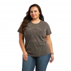 Ariat Women's REAL Boot CO. Tee (Charcoal Mineral Wash)