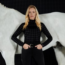 Pikeur Ladies Sena Functional Shirt (Black Houndstooth)