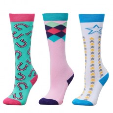 Dublin Childs 3 Pack Socks (Jade Horseshoes)