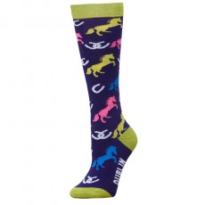 Dublin Adults Single Pack Socks (Ink Navy Horses)