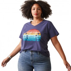 Ariat Womens Real Horizon T-Shirt (Navy Heather)