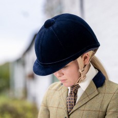 Charles Owen Hampton Velvet Riding Hat (Navy)