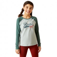 Ariat Youth Lets Ride Long Sleeve Tee (Arctic/Silver Pine)