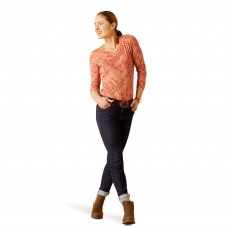 Ariat Women's Burnt Brick Bit Long Sleeve Tee (Burnt Brick)