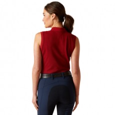 Ariat Womens Prix 2.0 Sleeveless Polo (Sun-Dried Tomato)