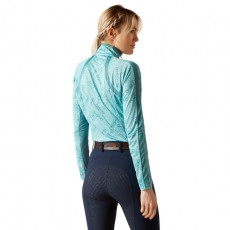 Ariat Womens Sunstopper 3.0 Base Layer (Marine Blue Bit Print)