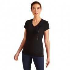 Ariat Womens Vertical Logo Short Sleeve T-Shirt (Black) Ariat Womens Vertical Logo Short Sleeve T-Shirt (Black)