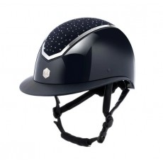 EQx Kylo Riding Helmet Wide Peak (Navy Gloss Crystal/Silver) EQx Kylo Riding Helmet Wide Peak (Navy Gloss Crystal/Silver)