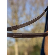 LeMieux Half Rubber Reins (Brown/Silver) LeMieux Half Rubber Reins (Brown/Silver)