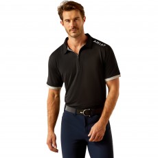 Ariat Mens Bandera Team 1/4 Zip Short Sleeve Polo (Black) Ariat Mens Bandera Team 1/4 Zip Short Sleeve Polo (Black)