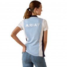 Ariat Womens Taryn Short Sleeve Polo (St. Tropez/White)