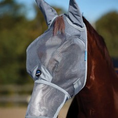 Weatherbeeta ComFiTec Durable Mesh Fly Mask With Ears & Nose (Grey)