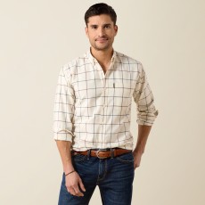 Ariat Mens Clement Shirt (Antique White Plaid)