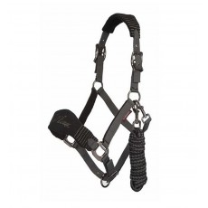 LeMieux Vogue Fleece Headcollar & Leadrope (Black/Grey)