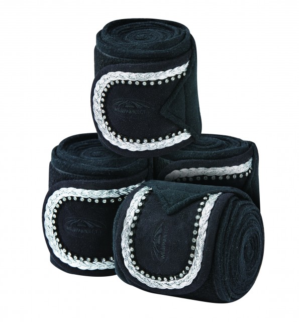 Weatherbeeta Fleece Bling Bandage 4 Pack (Black)