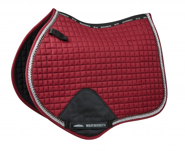 Weatherbeeta Prime Bling Jump Shaped Saddle Pad (Maroon)