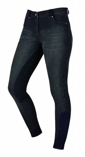 Dublin Ladies Shona Full Suede Seat Denim Breeches (Ash)