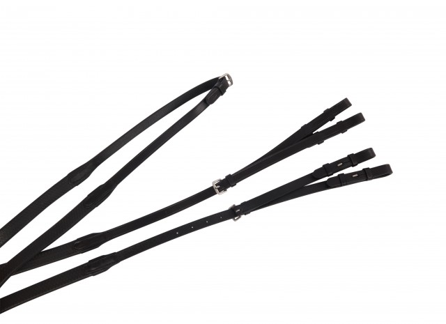 Collegiate Flexi Grip Split Reins (Black)