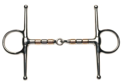 Korsteel Stainless Steel Copper & Steel Rollers Full Cheek Snaffle Bit