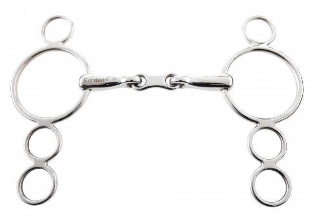 Korsteel Stainless Steel French Link 3 Ring Dutch Gag Bit