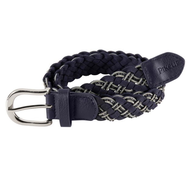 Pikeur Ladies Plaited Sparkle Belt (Navy)