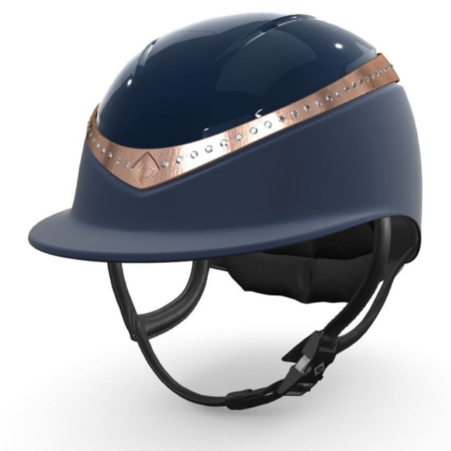 Charles Owen Halo CX Riding Hat (Midnight Gloss/Rose Gold Constelation Ring/Midnight Matt)