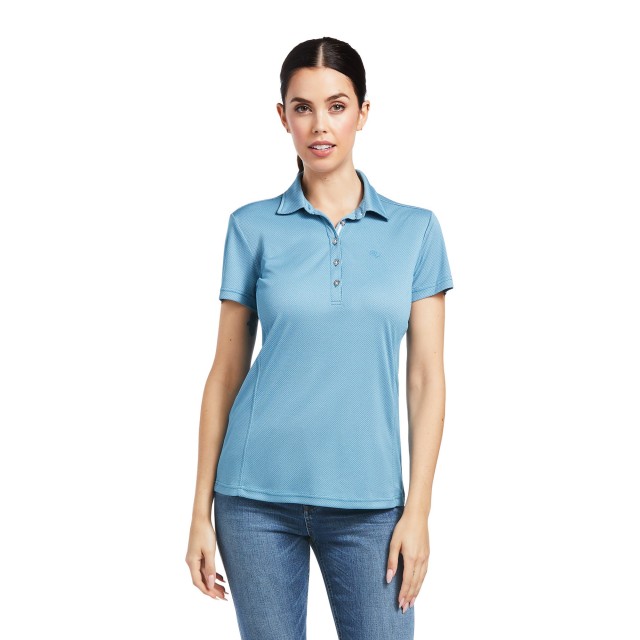 Ariat Women's Talent Short Sleeve Polo (Saxony Blue)