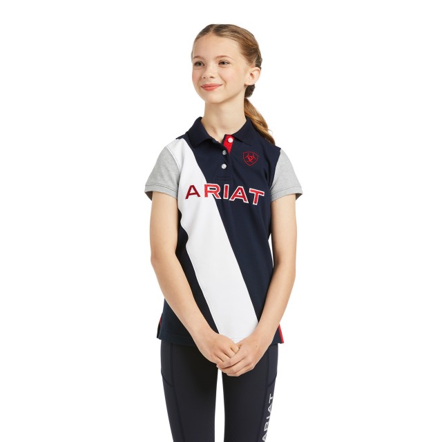 Ariat Youth's Taryn Short Sleeve Polo (Team Navy)