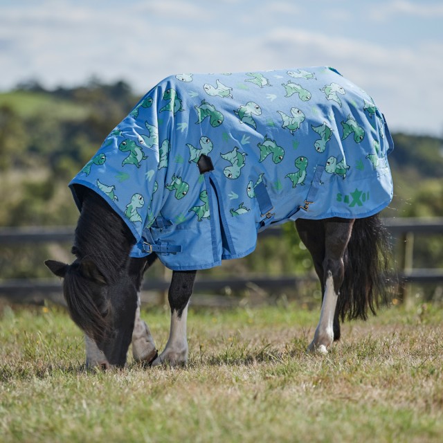 Saxon 600D Pony Combo Neck Lite Turnout Rug (Dinosaur Print)