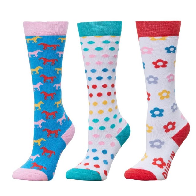 Dublin Childs 3 Pack Socks (Ocean Horses)