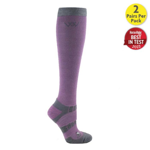 Woof Wear Long Bamboo Waffle Riding Sock (Lilac)