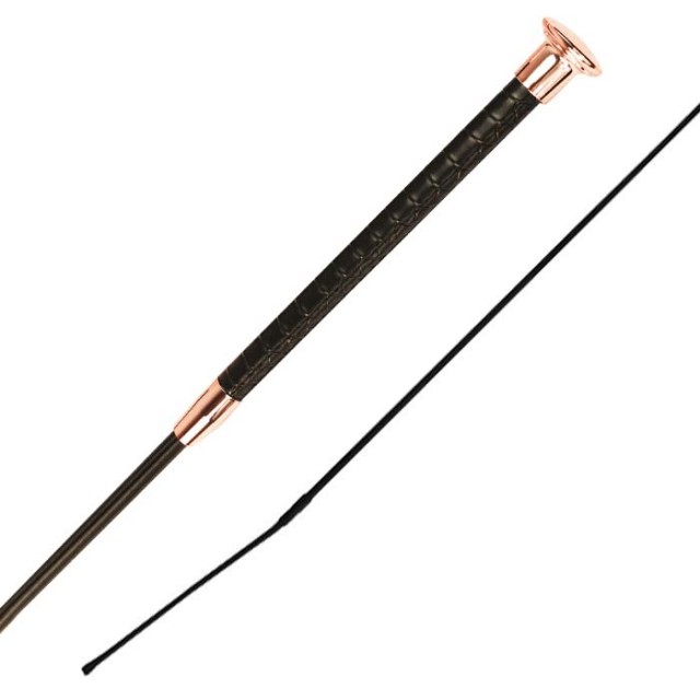 Woof Wear Reptile Dressage Whip (Black/Rose Gold)