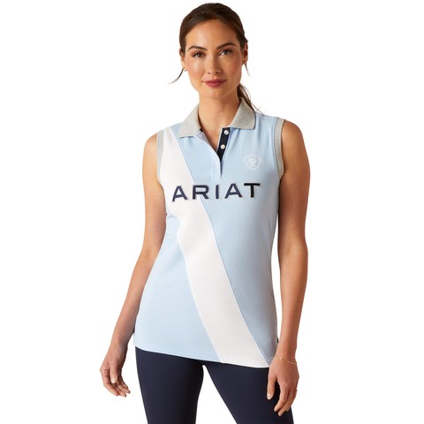 Ariat Womens Taryn Sleeveless Polo (Chambray Blue)