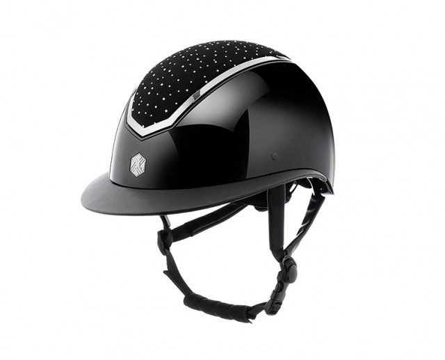 EQx Kylo Riding Helmet Wide Peak Peak (Black Gloss Crystal/Chrome)